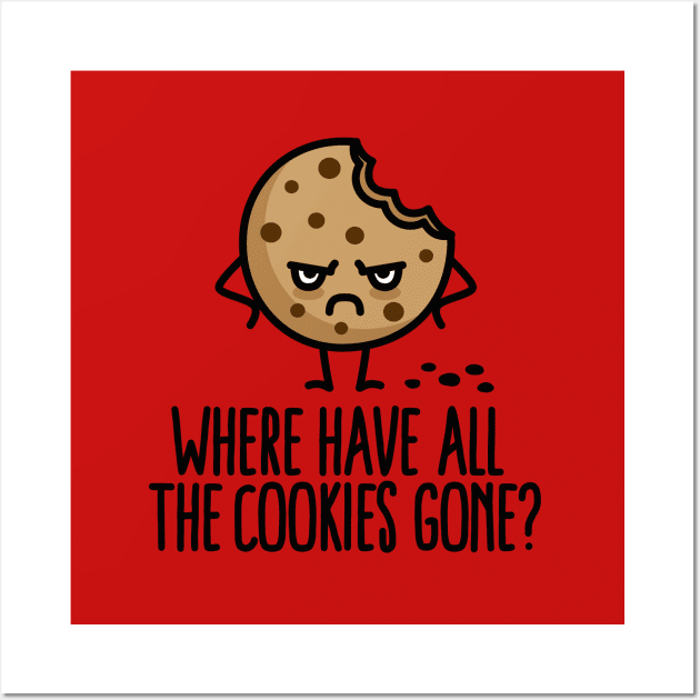 Where have all the cookies gone Santa Claus Christmas Wall Art by LaundryFactory